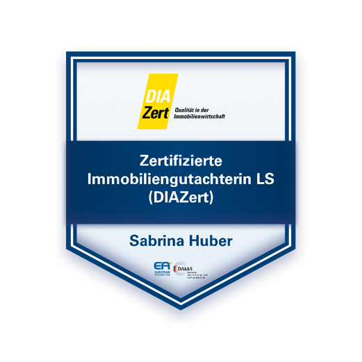 Zertifizierte Immobiliengutachterin LS (DIAZert) - Sabrina Huber
